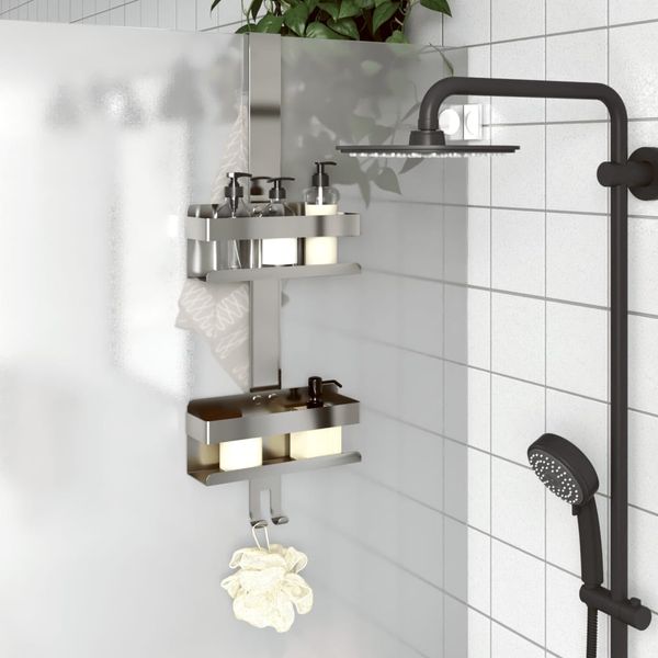 vidaXL Duschcaddy Hängend Gebürsteter Edelstahl 304 4004903