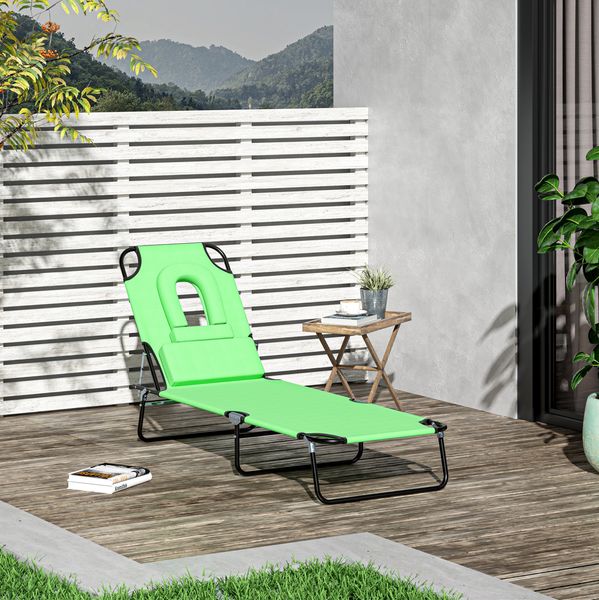 Sonnenliege 58 x 187 x 36 cm aus Polyester, klappbar, 4-fach verstellbar, 1 Stück