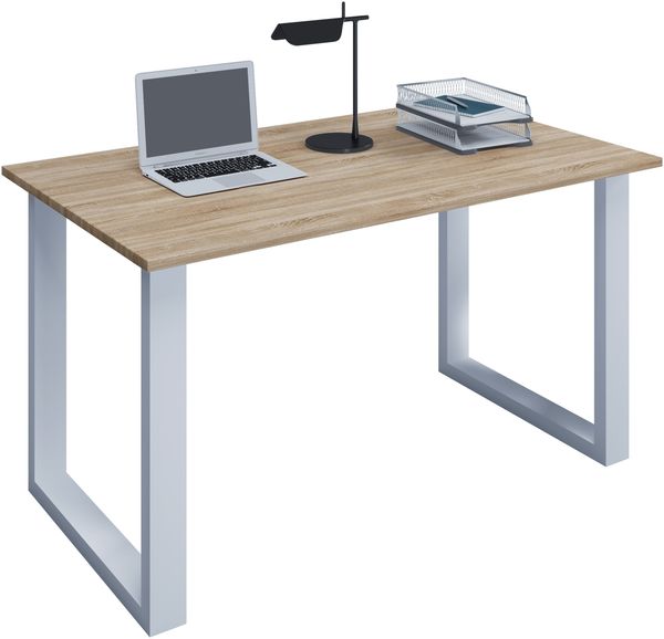 VCM Schreibtisch Lona 914662 Weiß / Sonoma-Eiche H. 76 x B. 110 x T. 50 cm