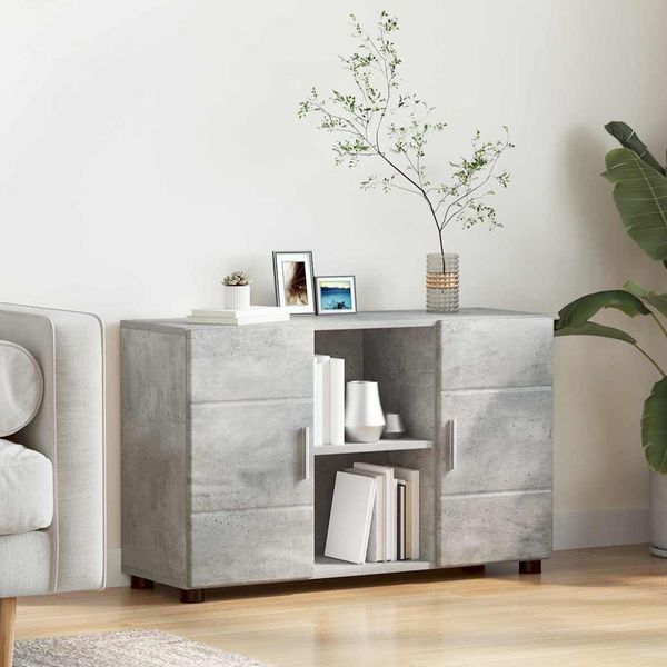 vidaXL Sideboard FLORIN 88,5 x 30,5 x 55,5 cm Beton Grau Holzwerkstoff 880294
