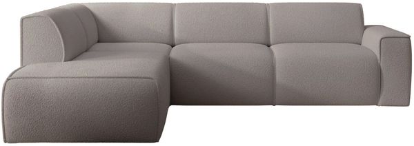 Selsey 'Bouvi' Ecksofa mit seitlicher Rückenlehne an der Ottomane, links, graubraun, Bouclé Bild 5