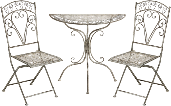 Bistro Set NURRA Metall Grau