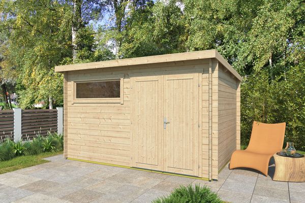 Fjordholz Gartenhaus Modell Gent 28 E Grau