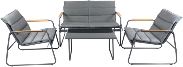 VCM Gartenmöbel-Set Sitzkissen 920575 Grau H. 76 x B. 222 x T. 119 cm