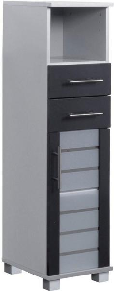 Schildmeyer Niko Midischrank 113293, silber glanz-anthrazit glanz, 30,3/32,6/110,5 cm