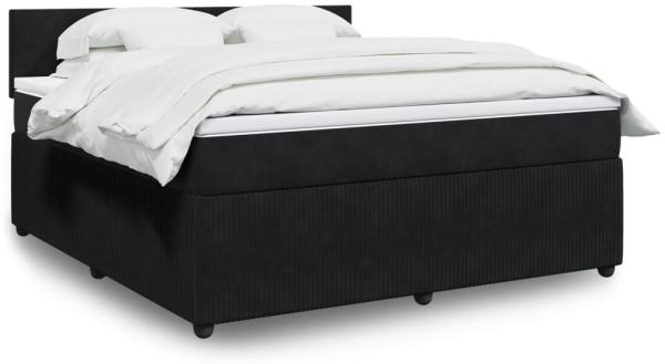 vidaXL Boxspringbett mit Matratze Schwarz 180x200 cm Samt 3290102