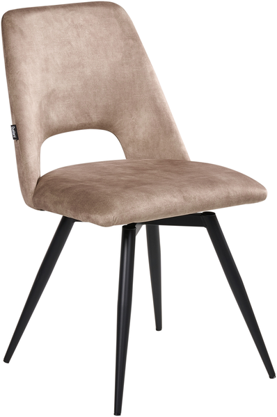 Esszimmerstuhl 2er Set drehbar HALLETT Samtstoff Beige Bild 4