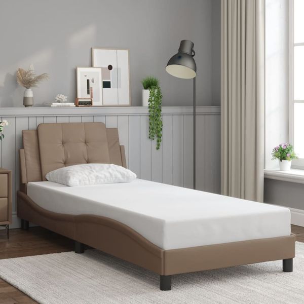 vidaXL Bettgestell ohne Matratze "Zadar" Cappuccino-Braun 80x200 cm Kunstleder 3208146