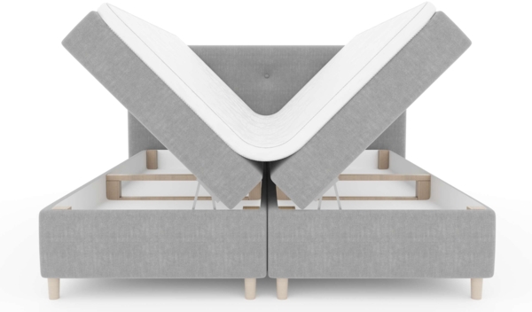 99rooms Artemis Boxspringbett 140x200 cm Strukturstoff INARI Schwarz Taschen-Federung Bild 7