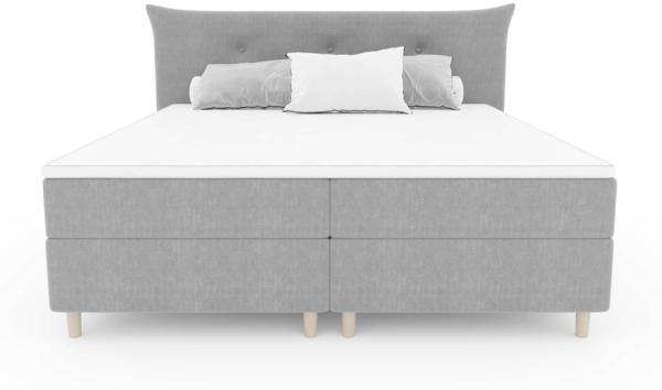 99rooms Artemis Boxspringbett 140x200 cm Strukturstoff INARI Schwarz Taschen-Federung Bild 6