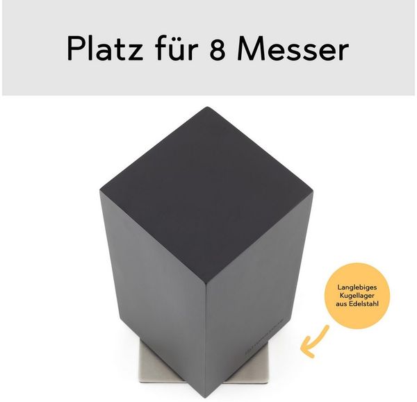 Hanseküche Magnet-Messerblock Messerblock magnetisch ohne Messer – Drehbarer Messerhalter (1tlg), Fester Stand mit Gummifüßen, 360 Grad drehbar, Starker Magnet Bild 3