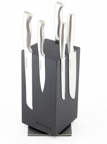 Hanseküche Magnet-Messerblock Messerblock magnetisch ohne Messer – Drehbarer Messerhalter (1tlg), Fester Stand mit Gummifüßen, 360 Grad drehbar, Starker Magnet Bild 4