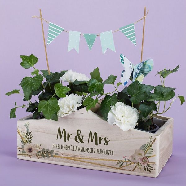 Herz & Heim Geschenkbox "Mr & Mrs" zur Hochzeit - Geschenkverpackung für Hochzeitsgeschenk