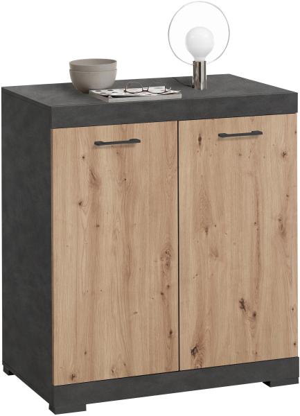 FMD Möbel - BRISTOL 1 XL - Kommode m. 2 Türen - melaminharzbeschichtete Spanplatte - Matera / Artisan Oak - 80 x 89,9 x 49,9cm