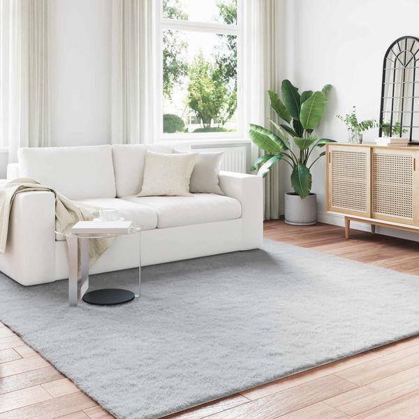 vidaXL Rutschfester Teppich aus Kunstkaninchenfell OLITE Grau 42021687