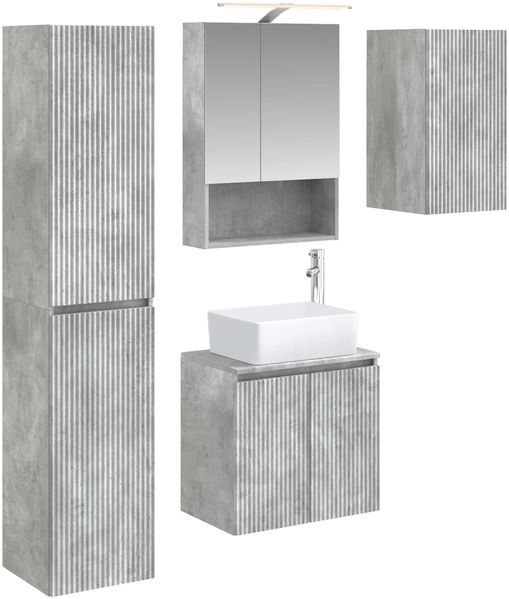 vidaXL Badezimmerschrank-Set 5 pcs Betongrau 50 x 14,5 x 70 cm 3407322