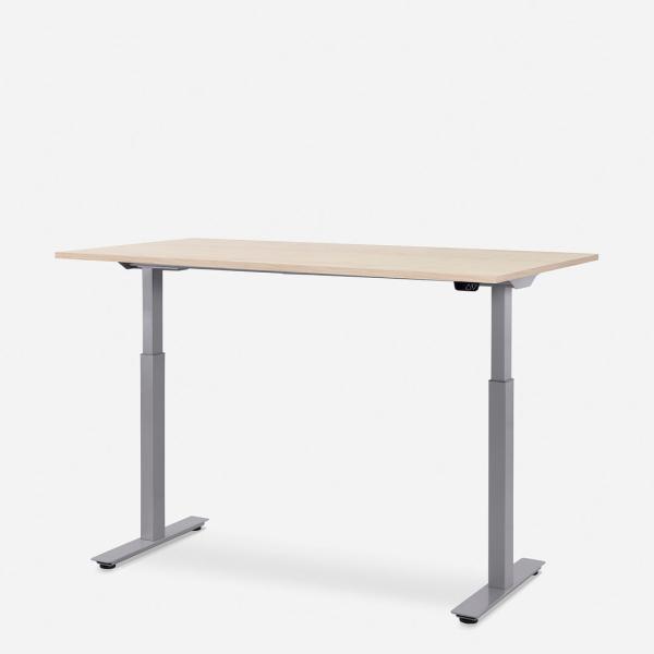 140 x 80 cm WRK21® SMART - Mandal Ahorn / Grau elektrisch höhenverstellbarer Schreibtisch