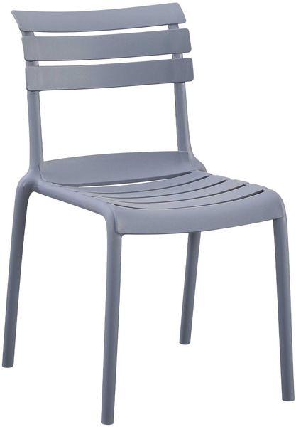 Gartenstuhl OSKAR - 49 x 59 x 82 cm, Kunststoff, Grau | Stapelstuhl Loungestuhl Garten Outdoor-Stuhl