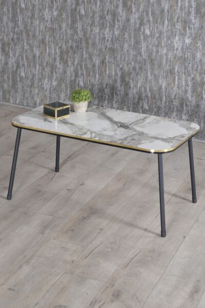 Couchtisch, rechteckig 34 x 34 cm Metall Weiß 89322124 [en. casa]