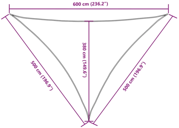 vidaXL Sonnensegel Oxford-Gewebe Dreieckig 5x5x6 m Braun 135843 Bild 9