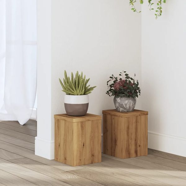 vidaXL Pflanzenständer 2 Stk. Artisan-Eiche 15x15x20 cm Holzwerkstoff 852896