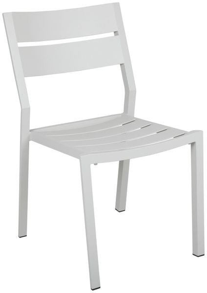 Gartenstuhl Delia aus Aluminium, modern und stapelbar, hellgrau, von Brafab