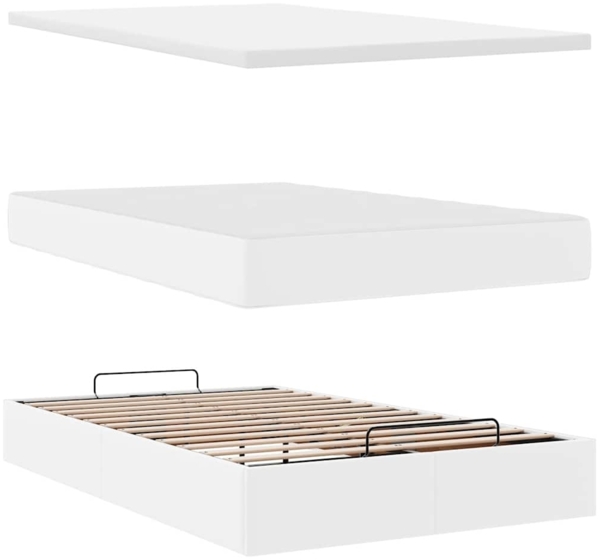 vidaXL Ottoman-Bett mit Matratze Weiß 120x200 cm Kunstleder 3311299 Bild 7