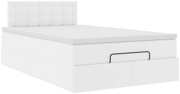vidaXL Ottoman-Bett mit Matratze Weiß 120x200 cm Kunstleder 3311299 Bild 5