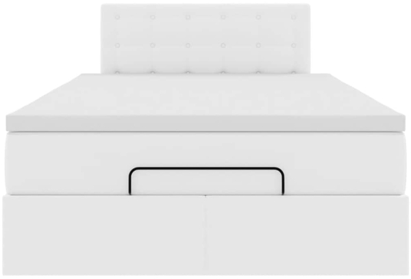 vidaXL Ottoman-Bett mit Matratze Weiß 120x200 cm Kunstleder 3311299 Bild 6