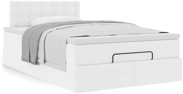 vidaXL Ottoman-Bett mit Matratze Weiß 120x200 cm Kunstleder 3311299 Bild 3
