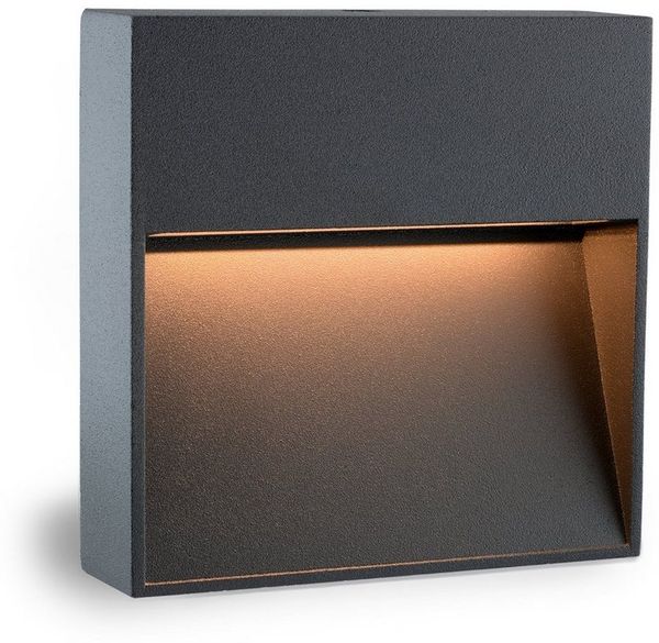 SSC-LUXon LED Aufbaustrahler LED Wand Treppenstufenbeleuchtung KEILA anthrazit fuer Innen Aussen, Warmweiß
