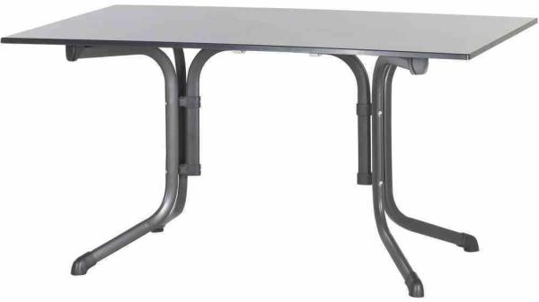 Sieger Boulevard Boulevard-Klapptisch mit vivodur® Tischplatte, Stahl Eisengrau, 140 x 73 x 90