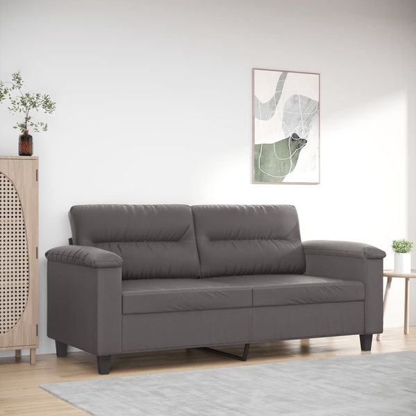 vidaXL 2-Sitzer-Sofa Grau 140 cm Kunstleder 359585