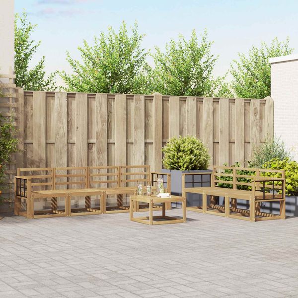 vidaXL Outdoor-Sofagarnitur 8 pcs Weiß 59 x 59 x 37 cm 3387358