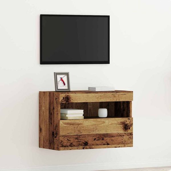 vidaXL TV-Wandschrank mit LED Altholz 60 x 30 x 40 cm Holzwerkstoff 862206