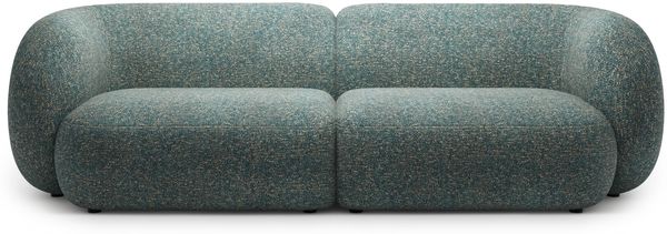 Micadoni Sofa Kate 4-Sitzer Strukturierter Stoff Blau Melange