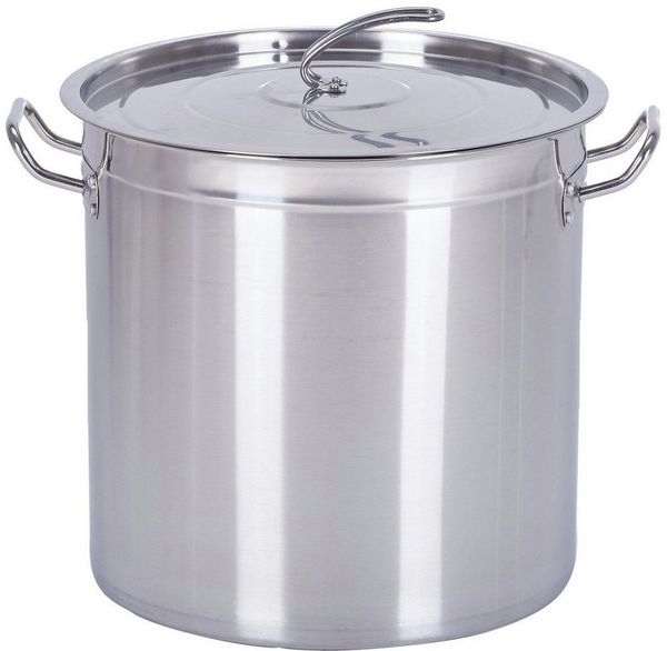 HOOZ Suppentopf Kochtopf Gastronomie Suppentopf Groß 10-170 Liter für alle Herdarten, Edelstahl (Großer 15 L Edelstahltopf mit Deckel, induktionsgeeignet, inkl. Deckel und Messskala), Großvolumiger Topf XXL – ideal für Gastro, Einkochen & große Mengen