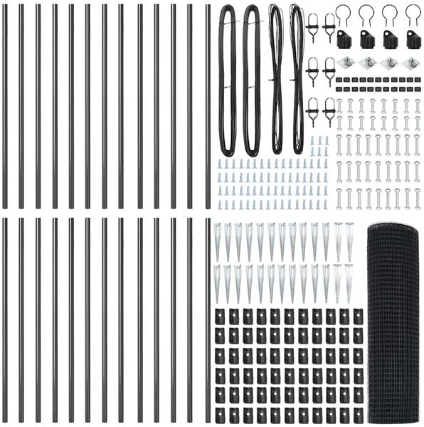 vidaXL Schweißdrahtzaun mit Spikes 50 x 1 m PVC-beschichteter Stahl 3352236 Bild 5