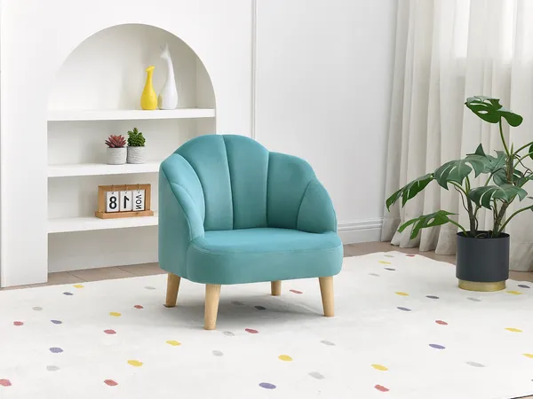 Vente-unique - COBACA Sessel SamtStoff Puderrosa - B 47 cm x H 53 cm x L 50 cm