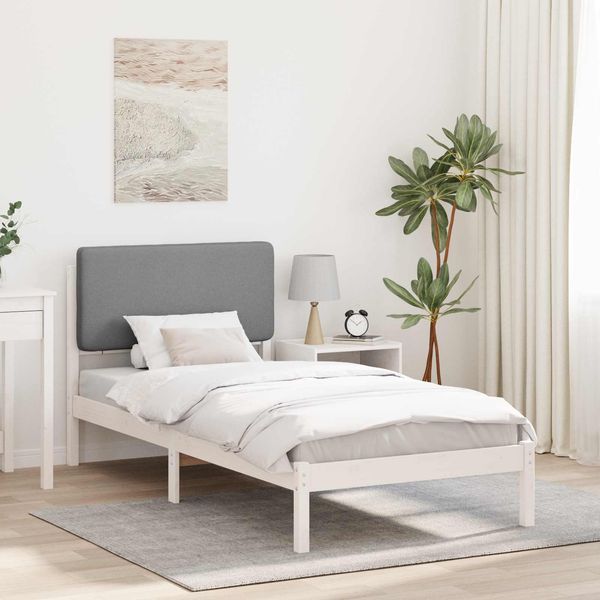 vidaXL Bettgestell mit gepolstertem Kopfteil Hellgrau 80 x 200 cm 877943