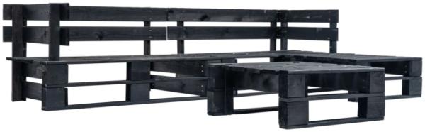 vidaXL 4-tlg. Garten-Paletten-Sofagarnitur Schwarz Holz 277424