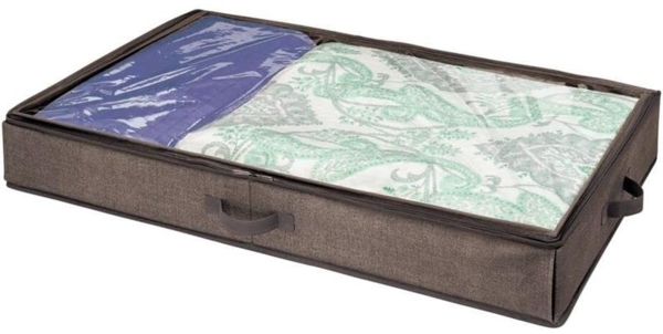 Unterbettkommode Bettkasten Wäschebox mit Deckel mDesign staubfrei dunkelbraun