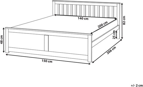 Bett mit Lattenrost Kiefernholz OLENDON 140x200 cm Braun Bild 2