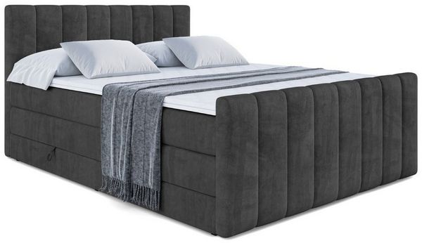 ALTDECOR Boxspringbett OTTA-Z KING (Multipocket-Matratze H4, H3 Matratze Bonellfederung, Topper, Kopfteil), Doppelbett mit Fußteil