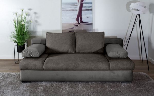 COLLECTION AB Schlafsofa Chicago, B: 200 cm, Liegefl. 146x200 cm, Bettfunktion, Bettkasten & 2 Armlehnenkissen, Federkern