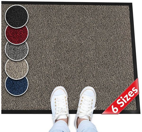 ANRO Fußmatte Türvorleger Schmutzfangmatte Nebraska, eckig, Höhe: 6 mm, Robust Größe 40x60cm