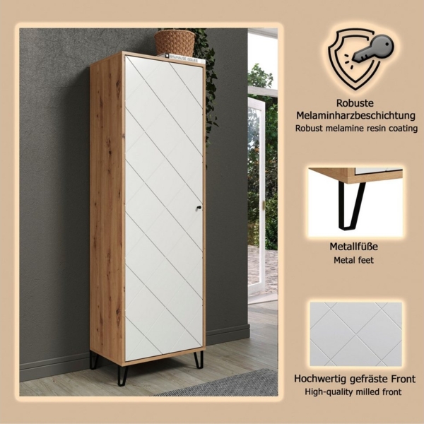 Places of Style Garderobenschrank Tarragona (1-St) Garderobenschrank mit Tür & Soft-Close - (B/T/H) 63/40/194 cm Bild 3