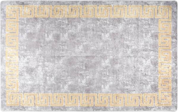 vidaXL Teppich Waschbar 80x150 cm Grau Rutschfest 337934