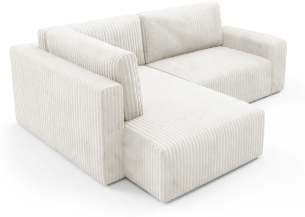 Ecksofa mit Schlaffunktion NATALIA XL in Stoff Tilia Creme Ottomane Links Bild 2