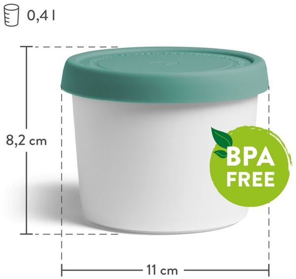 Springlane Thermobehälter für Speiseeis, verschiedene Variationen, Kunststoff, 4er-Set Grau, 400 ml, doppelwandig